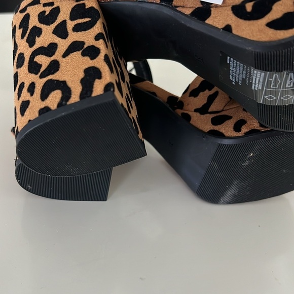 H&M Leopard Platform Shoes Heels New Size 6 - Picture 9 of 11